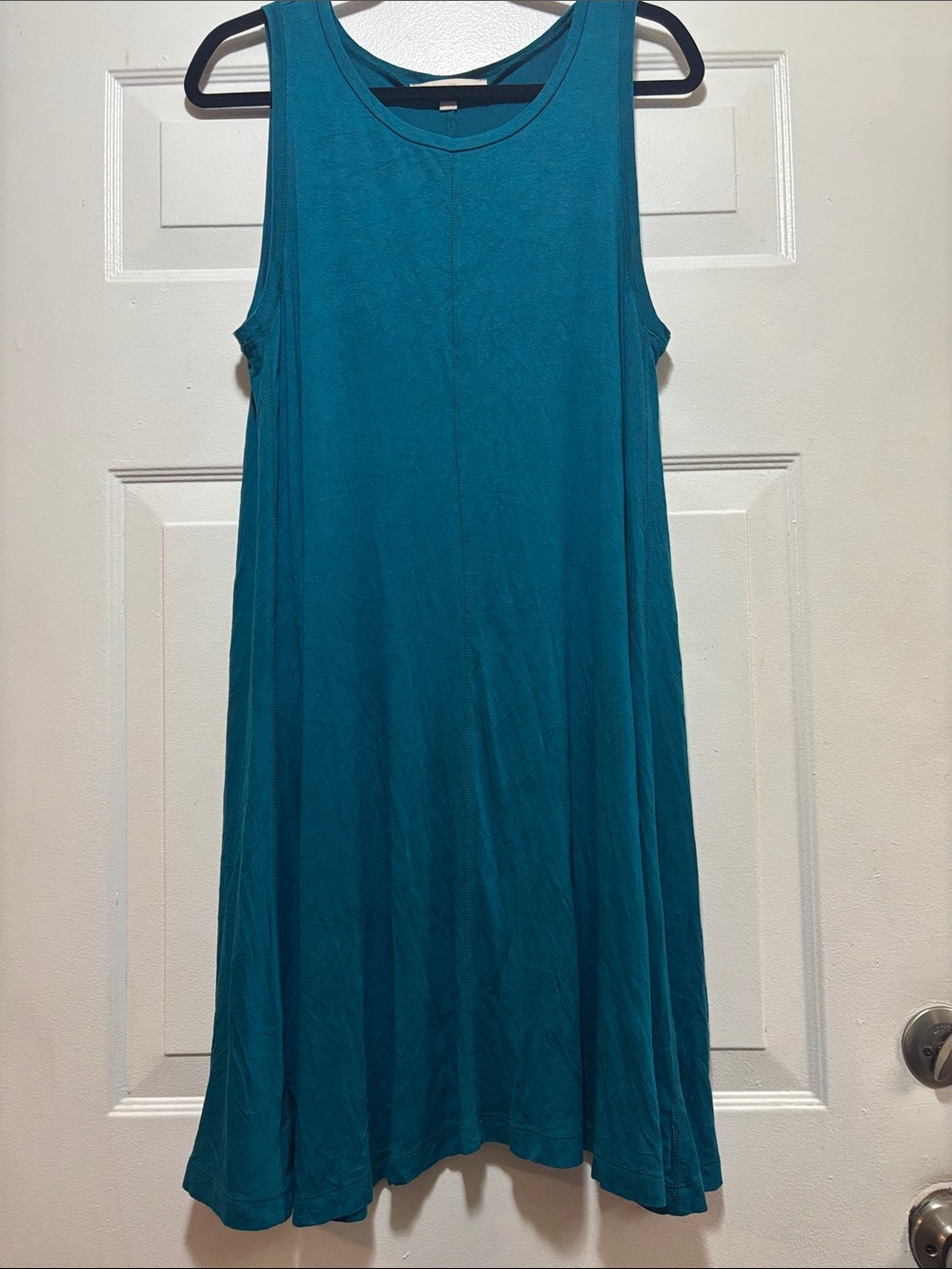 LOFT Teal Sleeveless Midi Swing Dress